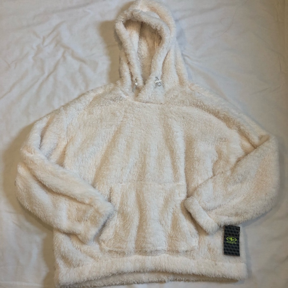 White Fuzzy Sweatshirt - Picture 2 of 5